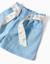 Short en jean avec ceinture à motif floral Bleu clair 4 - vertbaudet enfant 