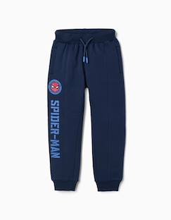 -Pantalon de jogging en coton peigné avec imprimé spider-man et cordon