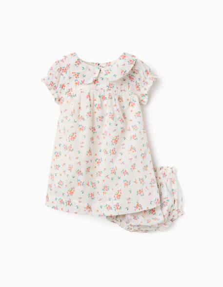 Robe à manches courtes avec motif floral Beige clair 1 - vertbaudet enfant 