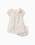 Robe à manches courtes avec motif floral Beige clair 1 - vertbaudet enfant 