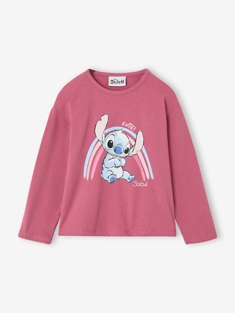 T-shirt manches longues Lilo et Stitch vieux rose 1 - vertbaudet enfant 