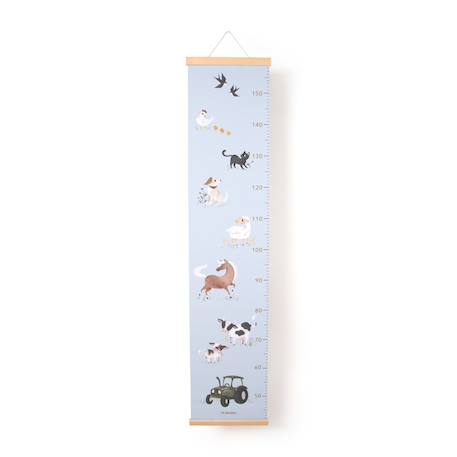 Toise murale en bois Animaux de la forêt Beige+Bleu 3 - vertbaudet enfant 