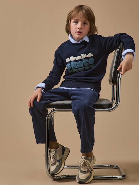 Sweat brodé garçon Marine 4 - vertbaudet enfant 