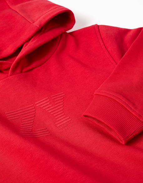 Sweat à capuche avec imprimé en relief zy Bleu+Rouge 6 - vertbaudet enfant 