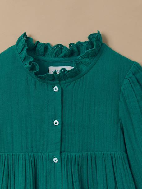 Robe gaze de coton fille Vert pin 2 - vertbaudet enfant 