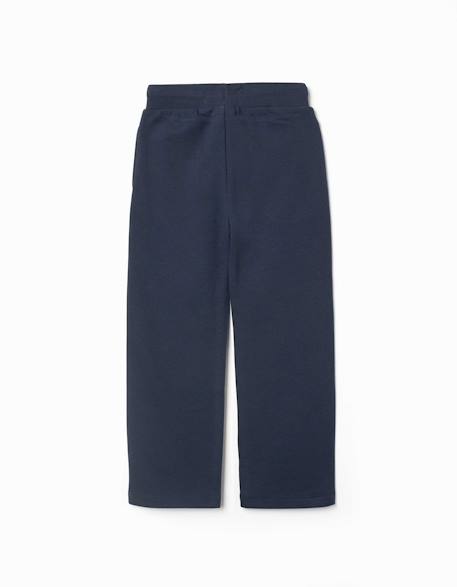 Pantalon en molleton avec cordon de serrage et poches Bleu foncé+Rose 2 - vertbaudet enfant 