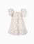 Robe en coton avec motif floral et volants Beige clair 2 - vertbaudet enfant 