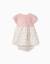 Robe bi-matière avec motif floral Rose 3 - vertbaudet enfant 