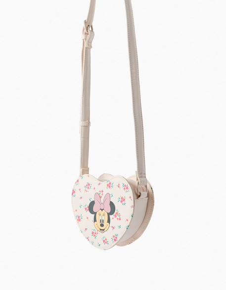 Sac à bandoulière en forme de cœur avec imprimé minnie Beige clair 2 - vertbaudet enfant 