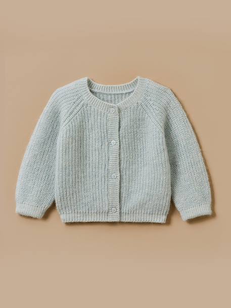 Bébé-Pull, gilet, sweat-Gilet-Cardigan laine et mohair bébé