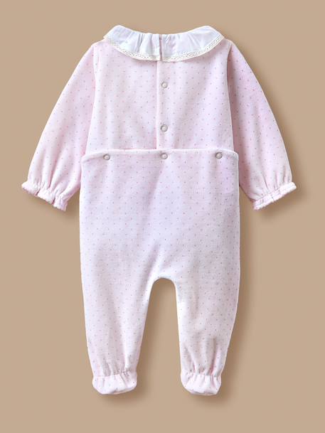 Dors-bien en velours bébé Micro pois bordeaux 3 - vertbaudet enfant 