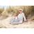Sac à langer de voyage grande contenance design family bag Blanc imprimé+Gris toile+Rayures nude 2 - vertbaudet enfant 