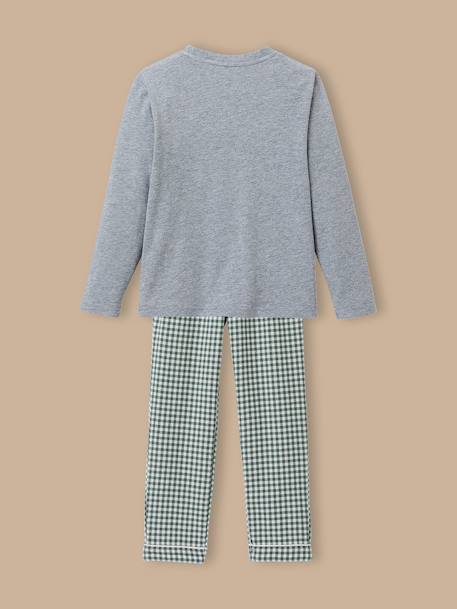 Pyjama imprimé garçon - coton biologique Vichy vert 3 - vertbaudet enfant 