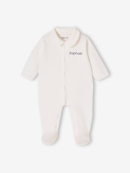 Lot de 2 pyjamas bébé en velours naissance beige+rose 7 - vertbaudet enfant 