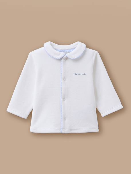 Pyjama bébé en velours Blanc doux 4 - vertbaudet enfant 