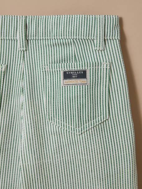Pantalon large rayé fille Rayure verte 4 - vertbaudet enfant 