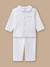 Pyjama bébé en velours Blanc doux 1 - vertbaudet enfant 