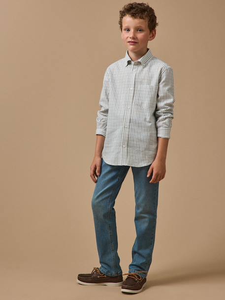 Chemise à carreaux tattersall garçon Carreaux bleu 4 - vertbaudet enfant 
