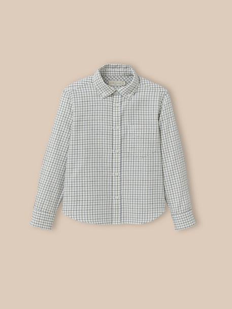 Chemise à carreaux tattersall garçon Carreaux bleu 2 - vertbaudet enfant 