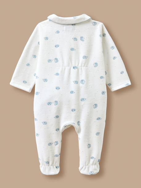 Pyjama bébé en velours imprimé Blanc doux 3 - vertbaudet enfant 
