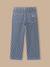 Pantalon droit rayé fille Rayure ikory bleue 2 - vertbaudet enfant 