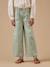 Pantalon large rayé fille Rayure verte 1 - vertbaudet enfant 