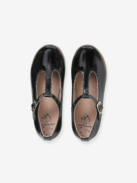 Ballerines cuir fille beige imprimé+noir+or 9 - vertbaudet enfant 