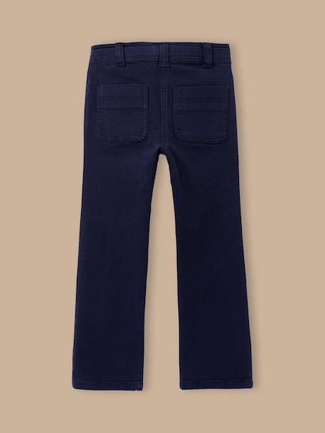 Pantalon flare  en twill Marine 2 - vertbaudet enfant 