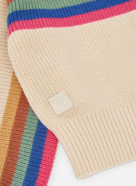 Pull fille avec rayures Blanc 4 - vertbaudet enfant 