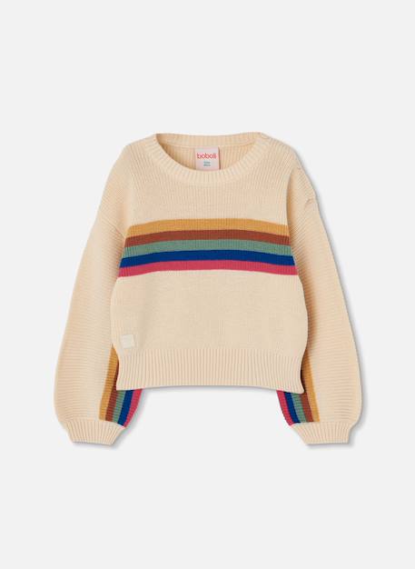 Fille-Pull, gilet, sweat-Pull-Pull fille avec rayures