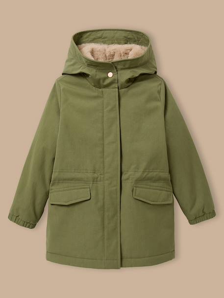 Fille-Manteau-Parka imitation fourrure - collection junior