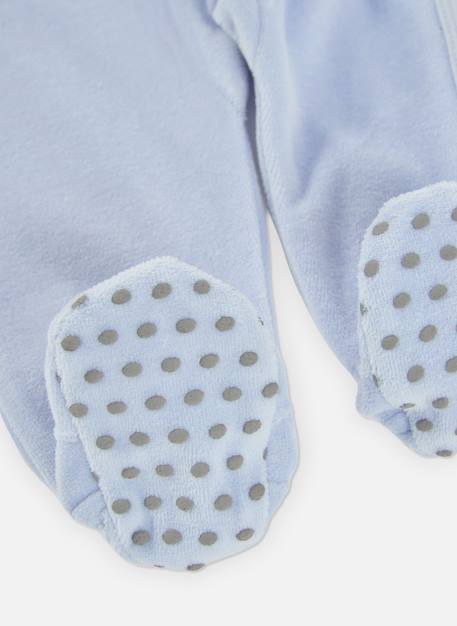 Pyjama bébé molleton broderie hiboux Gris 4 - vertbaudet enfant 