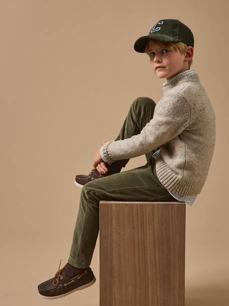 Pull en laine garçon Beige+Vert anglais 4 - vertbaudet enfant 