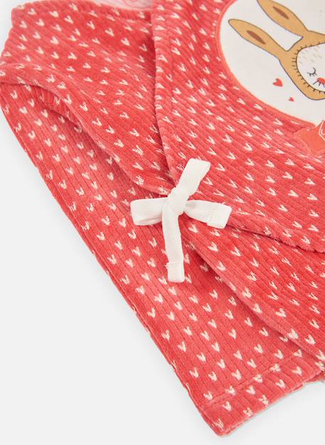 Pyjama bébé molleton imprimé petit lapin Rouge 3 - vertbaudet enfant 