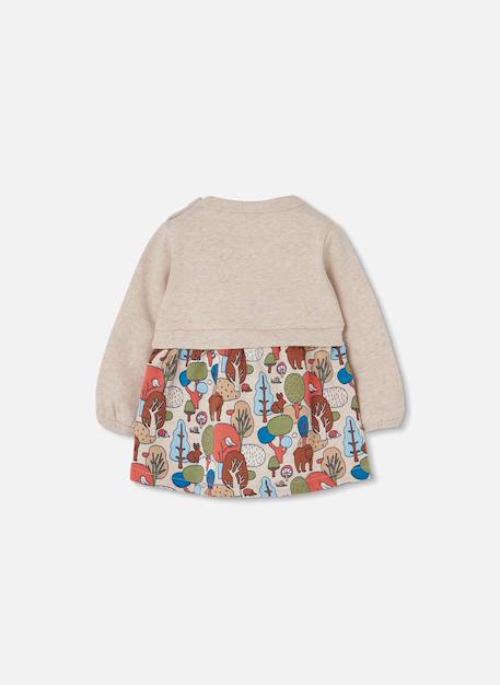 Robe bébé molleton imprimé foret Marron 2 - vertbaudet enfant 