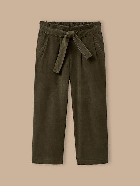 Fille-Pantalon large  en velours