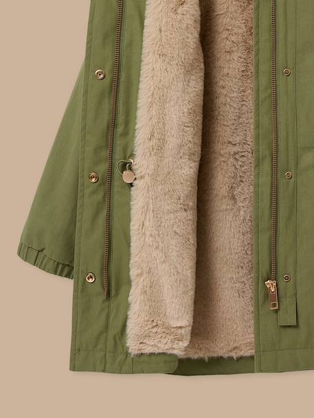 Parka imitation fourrure - collection junior Vert olive 2 - vertbaudet enfant 