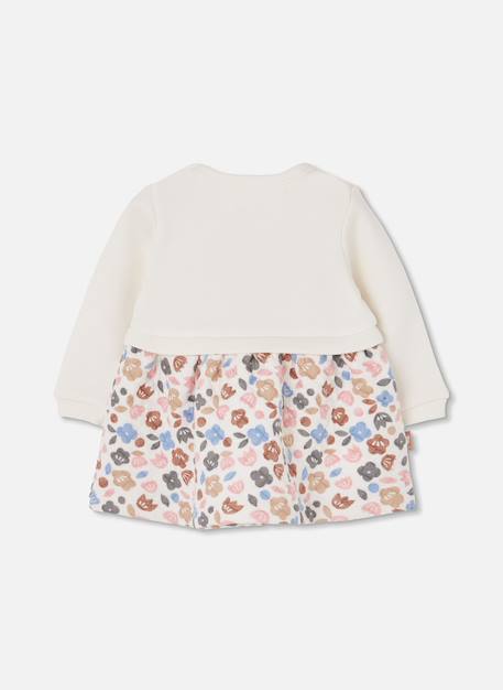 Robe bébé en maille fleurs brodées hiboux Blanc 2 - vertbaudet enfant 