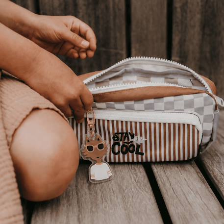 Trousse scolaire lina Bleu gris, blanc+Marron, beige 4 - vertbaudet enfant 