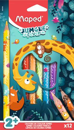 -Crayons de couleurs maxi jungle fever