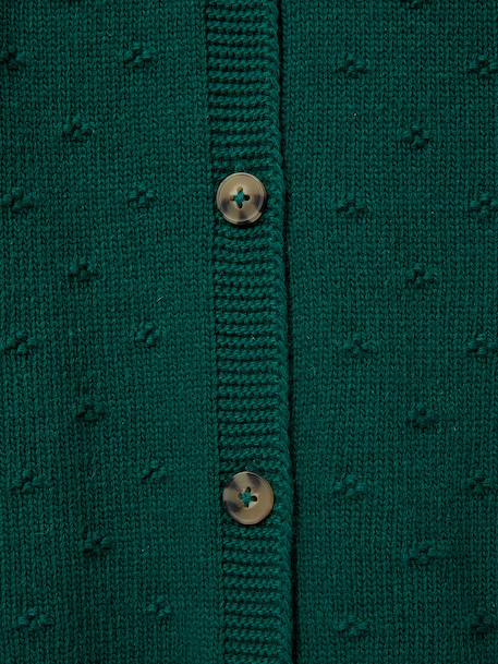 Cardigan fille point fantaisie Vert pin 2 - vertbaudet enfant 