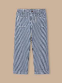 -Pantalon droit rayé fille