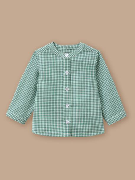 Chemise à petits carreaux bébé Mini carreaux vert 1 - vertbaudet enfant 