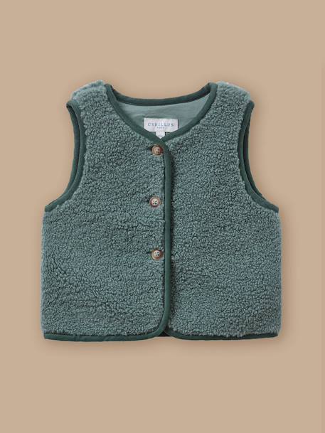 Bébé-Pull, gilet, sweat-Veste bébé sans manches sherpa