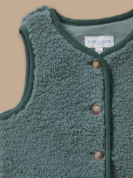 Veste bébé sans manches sherpa Vert pastel 2 - vertbaudet enfant 
