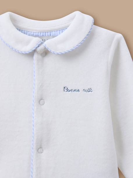 Pyjama bébé en velours Blanc doux 2 - vertbaudet enfant 