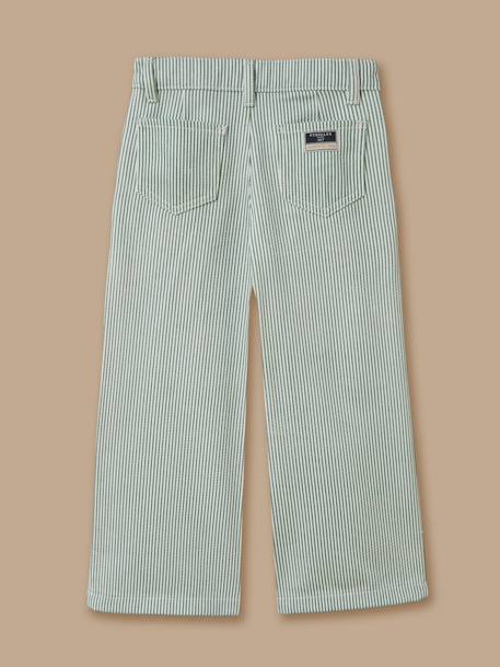 Pantalon large rayé fille Rayure verte 2 - vertbaudet enfant 