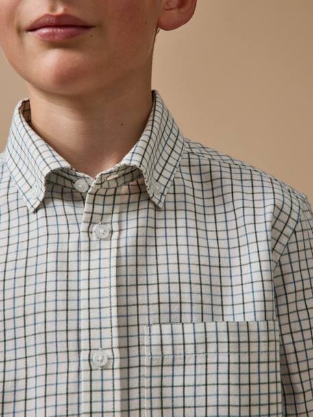 Chemise à carreaux tattersall garçon Carreaux bleu 3 - vertbaudet enfant 