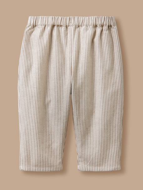 Pantalon rayé bébé Rayure marron/ecru 1 - vertbaudet enfant 