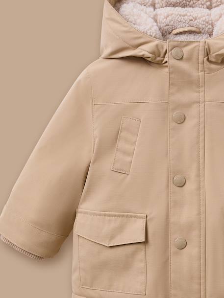 Parka doublée sherpa bébé Sucre brun 2 - vertbaudet enfant 